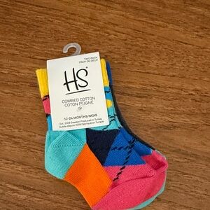 HS Vibrant Patterned Baby Socks - 2 Pack